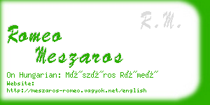 romeo meszaros business card